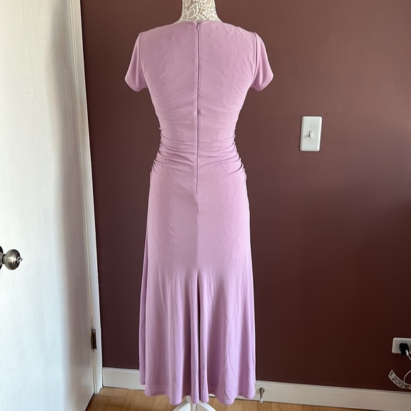 CINQ A SEPT Janis Square Neck Ruched Side Dress in Pale Iris - Picture 6 of 10